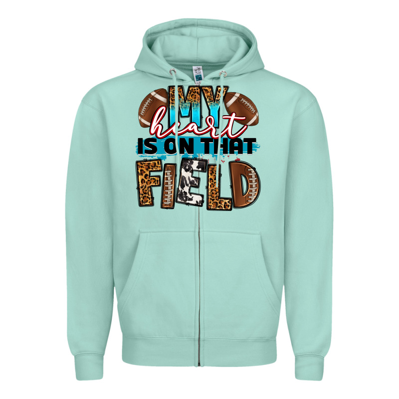 My Heart Is On That Field Football Zipper Hoodie by RanaPortraitStore | Teevron