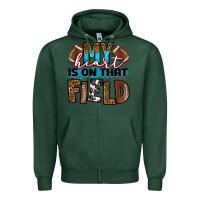 Sports Green my heart is on that field football Zipper Hoodie - RanaPortraitStore