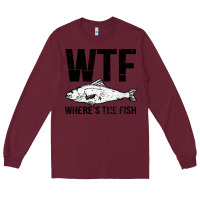 Burgundy wtf where's the fish Long Sleeve Tee - artisFamous
