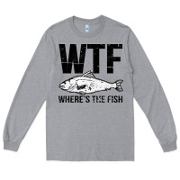 Heather Grey wtf where's the fish Long Sleeve Tee - artisFamous