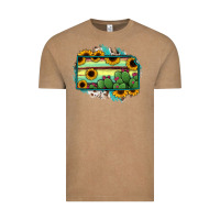 Vintage Coffee Kansas map sunflower catus serape Vintage Tee - RanaPortraitStore