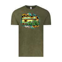 Vintage Olive Kansas map sunflower catus serape Vintage Tee - RanaPortraitStore