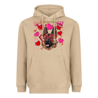 Mushroom valentine's german shepherd Heavyweight Hoodie - RanaPortraitStore