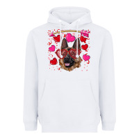 White valentine's german shepherd Heavyweight Hoodie - RanaPortraitStore
