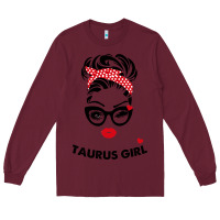 Burgundy taurus girl Long Sleeve Tee - artisFamous