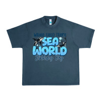 Midnight Navy Whale Hello There Sea World Birthday Boy Urban Heavy Tee - CowhideDigitalArt