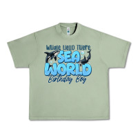 Oil Green Whale Hello There Sea World Birthday Boy Urban Heavy Tee - CowhideDigitalArt