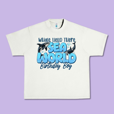 Whale Hello There Sea World Birthday Boy Urban Heavy Tee Designed By Cowhidedigitalart