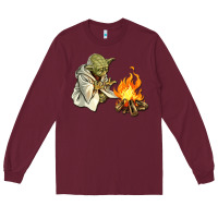 Burgundy Yoda is warming up Long Sleeve Tee - artisFamous