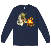 Navy Yoda is warming up Long Sleeve Tee - artisFamous