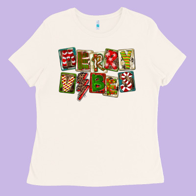 Merry Vibes Ladies Tee Designed By Fadigitalartstudio
