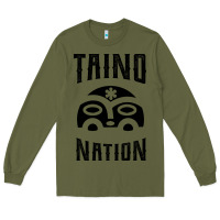 Army Green Taino Nation Gift Puerto Rico Long Sleeve Tee - artisFamous