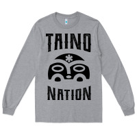 Heather Grey Taino Nation Gift Puerto Rico Long Sleeve Tee - artisFamous