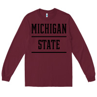Burgundy Michigan MI State vintage Athletic Style Long Sleeve Tee - artisFamous