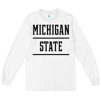White Michigan MI State vintage Athletic Style Long Sleeve Tee - artisFamous