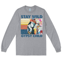 Heather Grey stay wild gypsy child letter rainbow Long Sleeve Tee - artisFamous