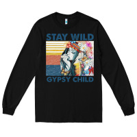 Black stay wild gypsy child letter rainbow Long Sleeve Tee - artisFamous
