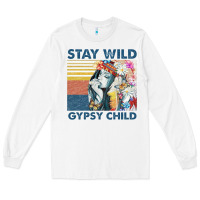 White stay wild gypsy child letter rainbow Long Sleeve Tee - artisFamous