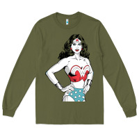 Army Green wonder woman Long Sleeve Tee - artisFamous