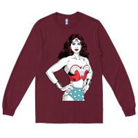 Burgundy wonder woman Long Sleeve Tee - artisFamous