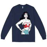 Navy wonder woman Long Sleeve Tee - artisFamous