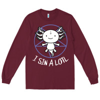 Burgundy i sin a lotl hail satan pentagram Long Sleeve Tee - artisFamous