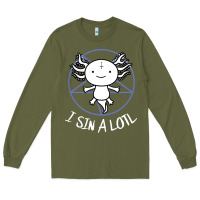 Army Green i sin a lotl hail satan pentagram Long Sleeve Tee - artisFamous