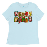 Baby Blue Merry Vibes Ladies Tee - FaDigitalArtStudio