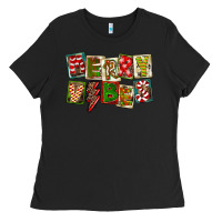 Black Merry Vibes Ladies Tee - FaDigitalArtStudio