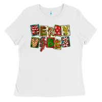White Merry Vibes Ladies Tee - FaDigitalArtStudio