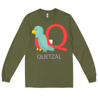 Army Green Cute Quetzal Kid's Long Sleeve Tee - artisFamous