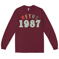 Burgundy Retro 1987 Long Sleeve Tee - artisFamous