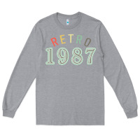 Heather Grey Retro 1987 Long Sleeve Tee - artisFamous