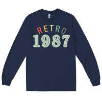 Navy Retro 1987 Long Sleeve Tee - artisFamous