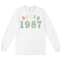 White Retro 1987 Long Sleeve Tee - artisFamous