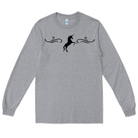 Heather Grey unicorn Long Sleeve Tee - artisFamous