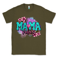 Army Green mama vibes floral Classic Tee - OliviaCreatesArt