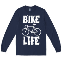 Navy bike life Long Sleeve Tee - artisFamous