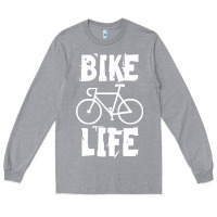 Heather Grey bike life Long Sleeve Tee - artisFamous