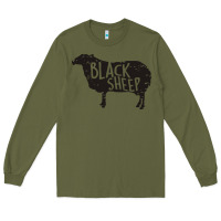 Army Green black sheep silhouette Long Sleeve Tee - artisFamous