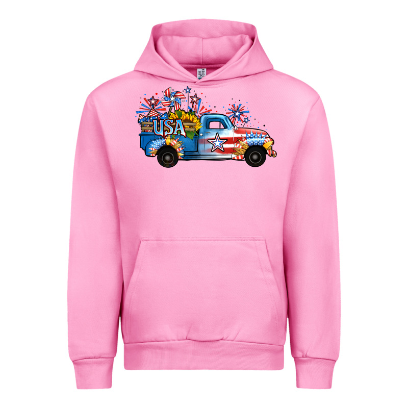 Usa 4th Of July Sunflower Truck Urban Hoodie by Jasminsmagicworld | Teevron