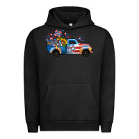 Pigment Black USA 4th of July Sunflower Truck Urban Hoodie - Jasminsmagicworld