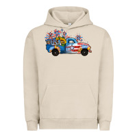 Pigment French Oak USA 4th of July Sunflower Truck Urban Hoodie - Jasminsmagicworld