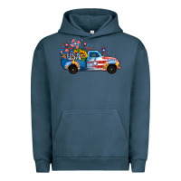 Pigment Midnight Navy USA 4th of July Sunflower Truck Urban Hoodie - Jasminsmagicworld