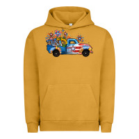Pigment Peanut Butter USA 4th of July Sunflower Truck Urban Hoodie - Jasminsmagicworld