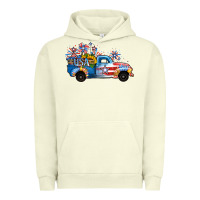 Pigment Pistachio USA 4th of July Sunflower Truck Urban Hoodie - Jasminsmagicworld