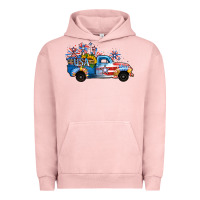 Pigment Salmon USA 4th of July Sunflower Truck Urban Hoodie - Jasminsmagicworld