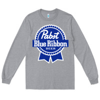 Heather Grey pabst blue ribbon Long Sleeve Tee - artisFamous