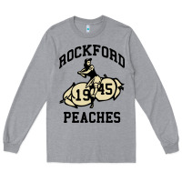 Heather Grey rockford peaches Long Sleeve Tee - artisFamous