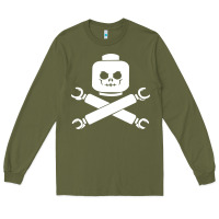 Army Green block face pirate Long Sleeve Tee - artisFamous
